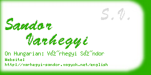 sandor varhegyi business card